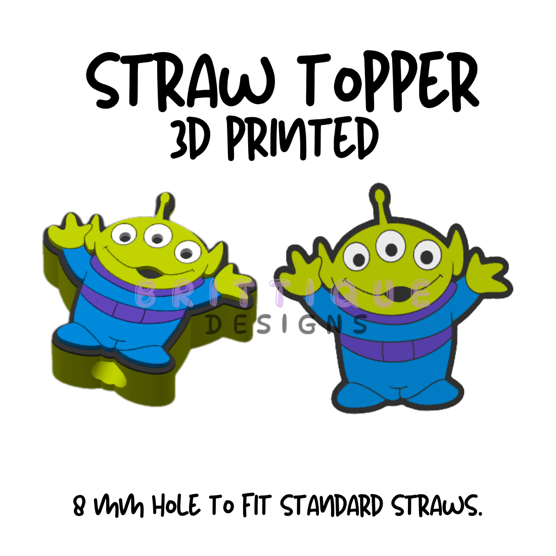 Straw Toppers | 3D Printed | 8mm Hole