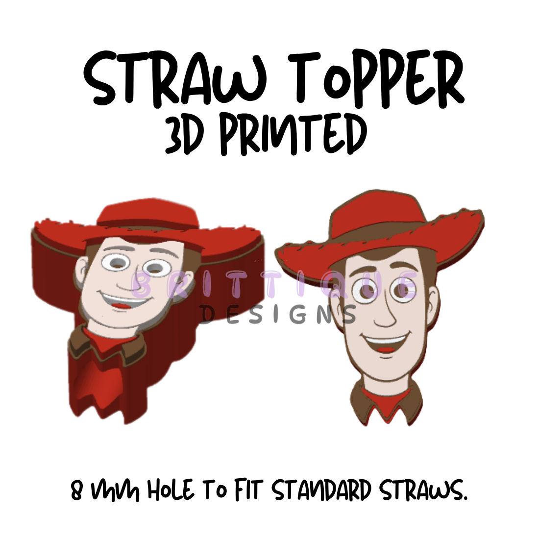 Straw Toppers | 3D Printed | 8mm Hole