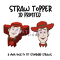Straw Toppers | 3D Printed | 8mm Hole