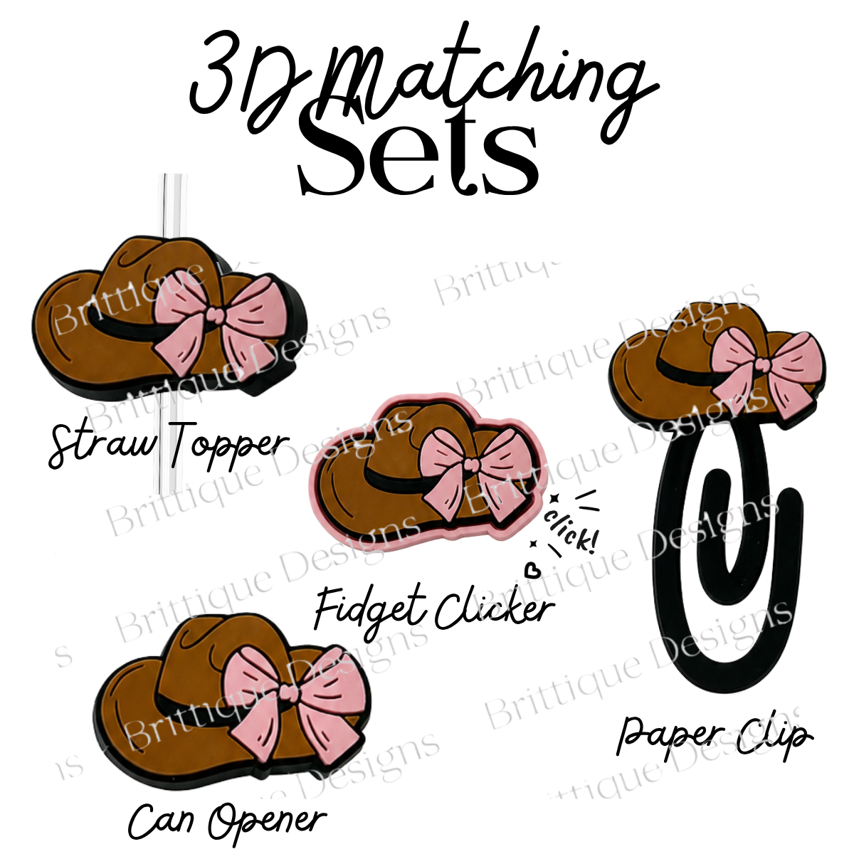 Hat & Bow | 3D Matching Set