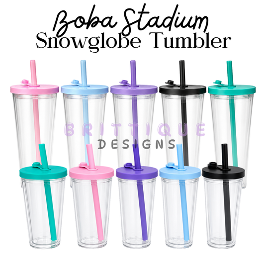 Acrylic Boba Stadium Snowglobe Tumbler | Blank