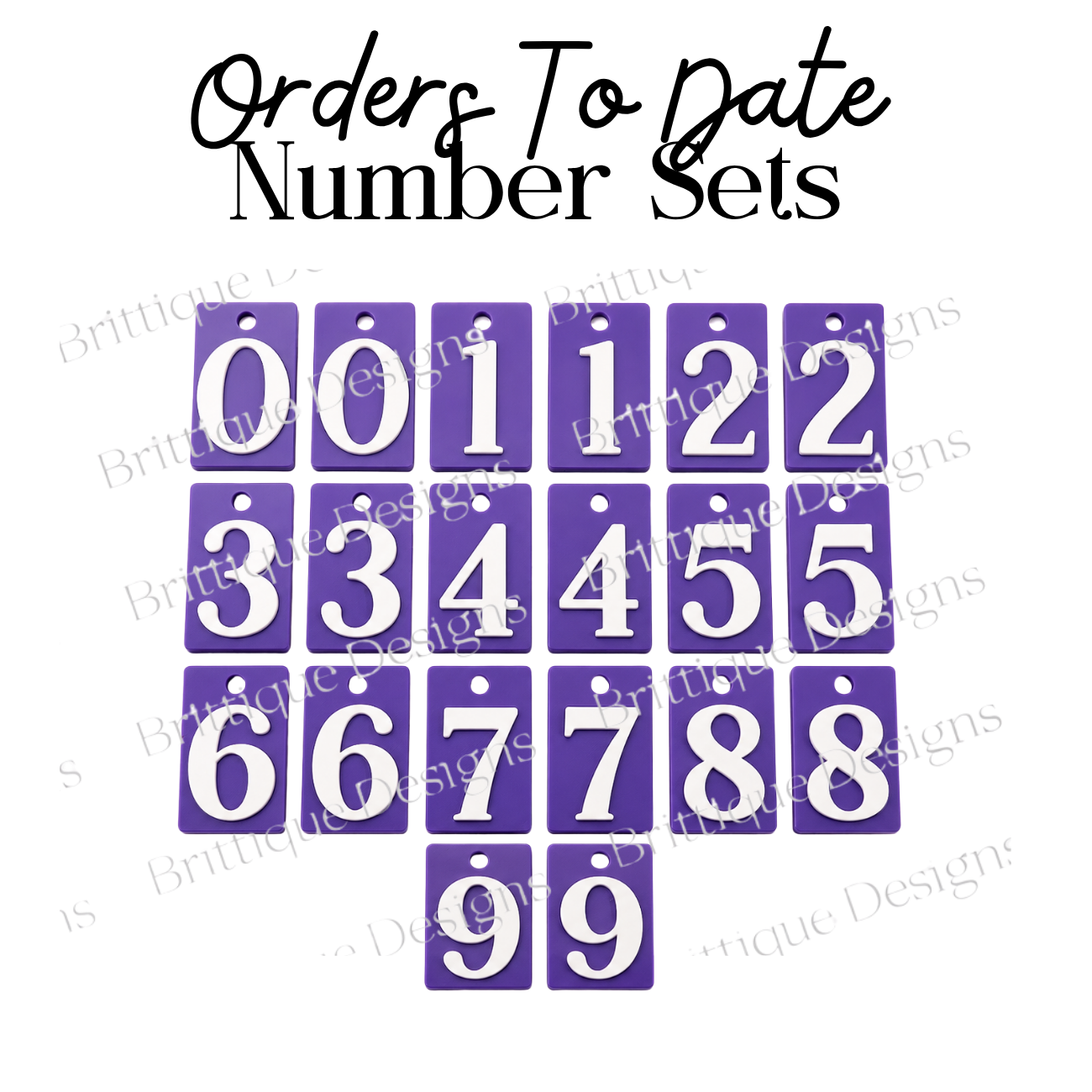 Spare Number Sets | Orders to Date Counter