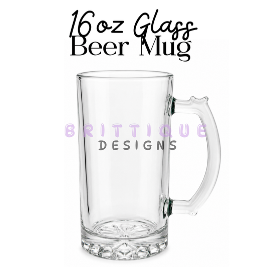 16oz Sublimation Beer Mug | Blank (2 Pack)