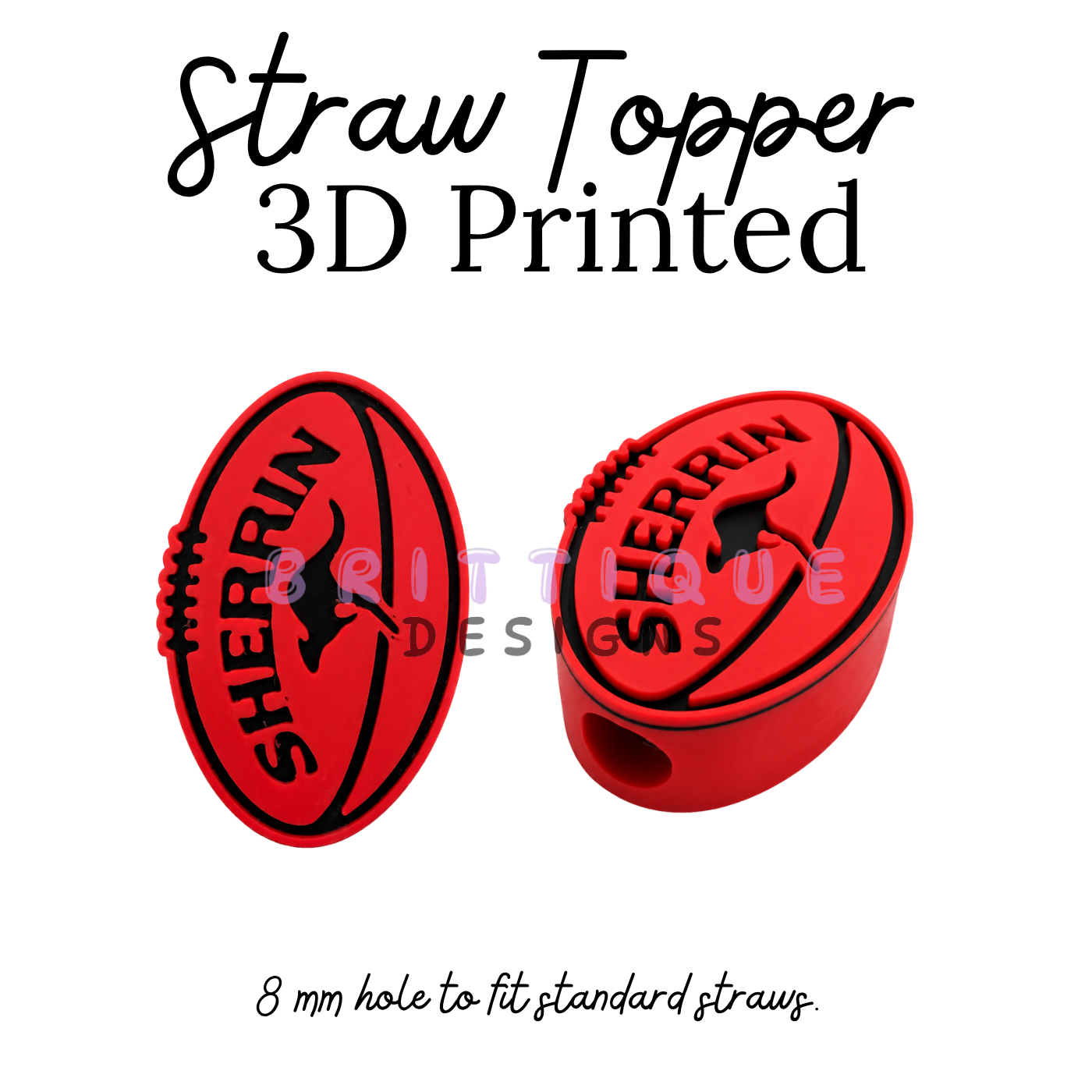 Straw Toppers | 3D Printed | 8mm Hole