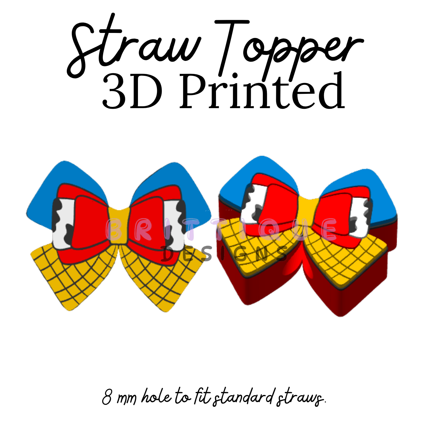 Straw Toppers | 3D Printed | 8mm Hole
