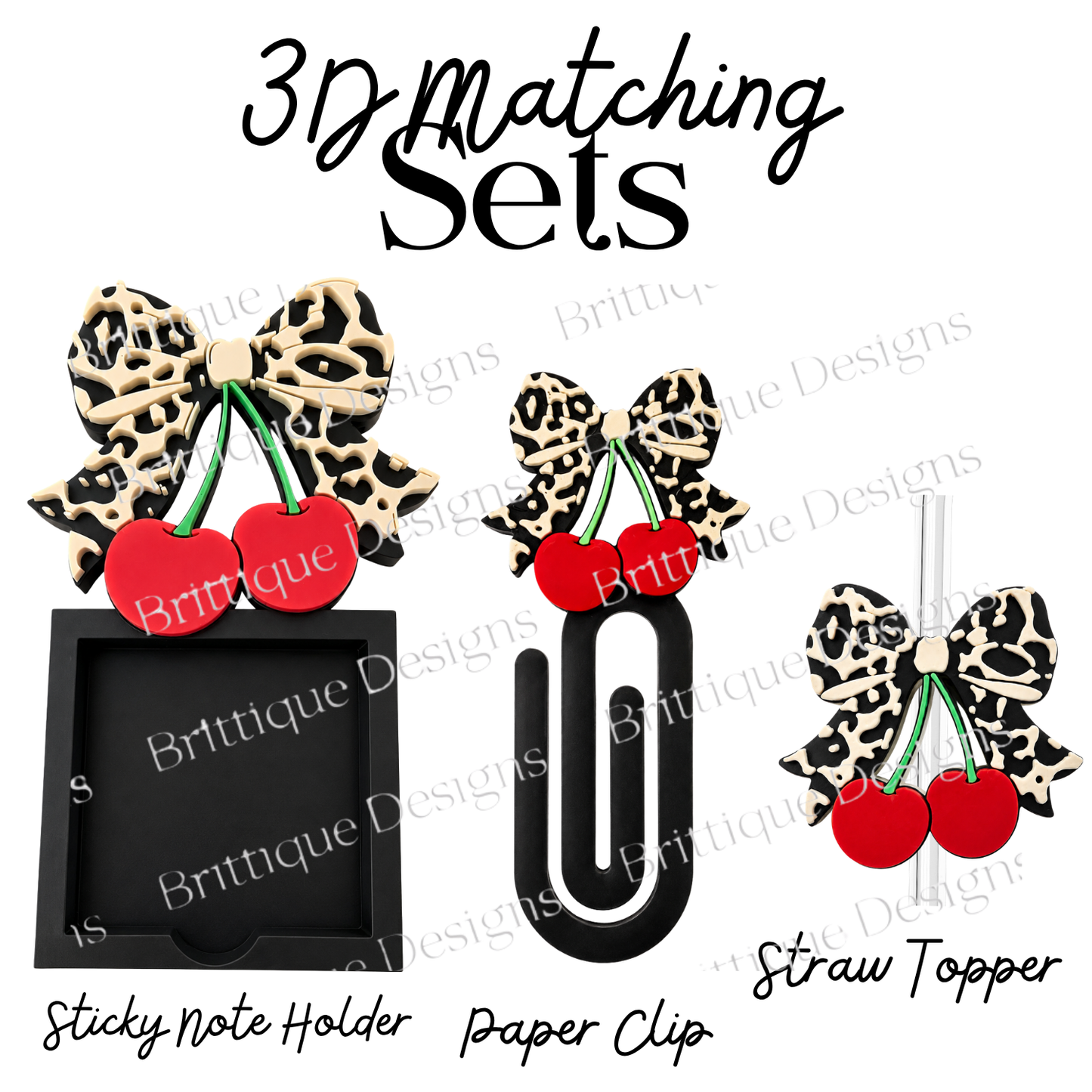Cherry Bow | 3D Matching Set