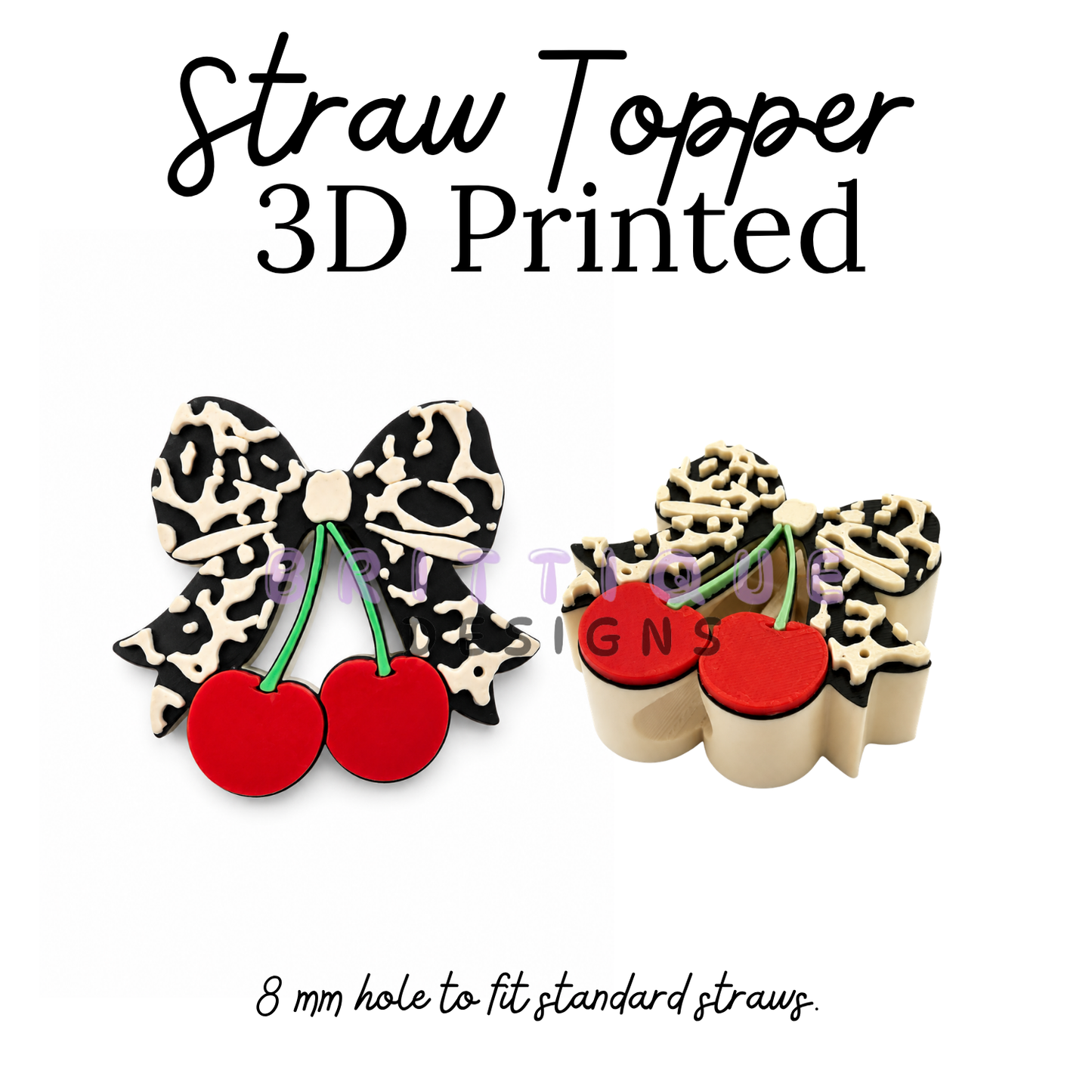 Straw Toppers | 3D Printed | 8mm Hole