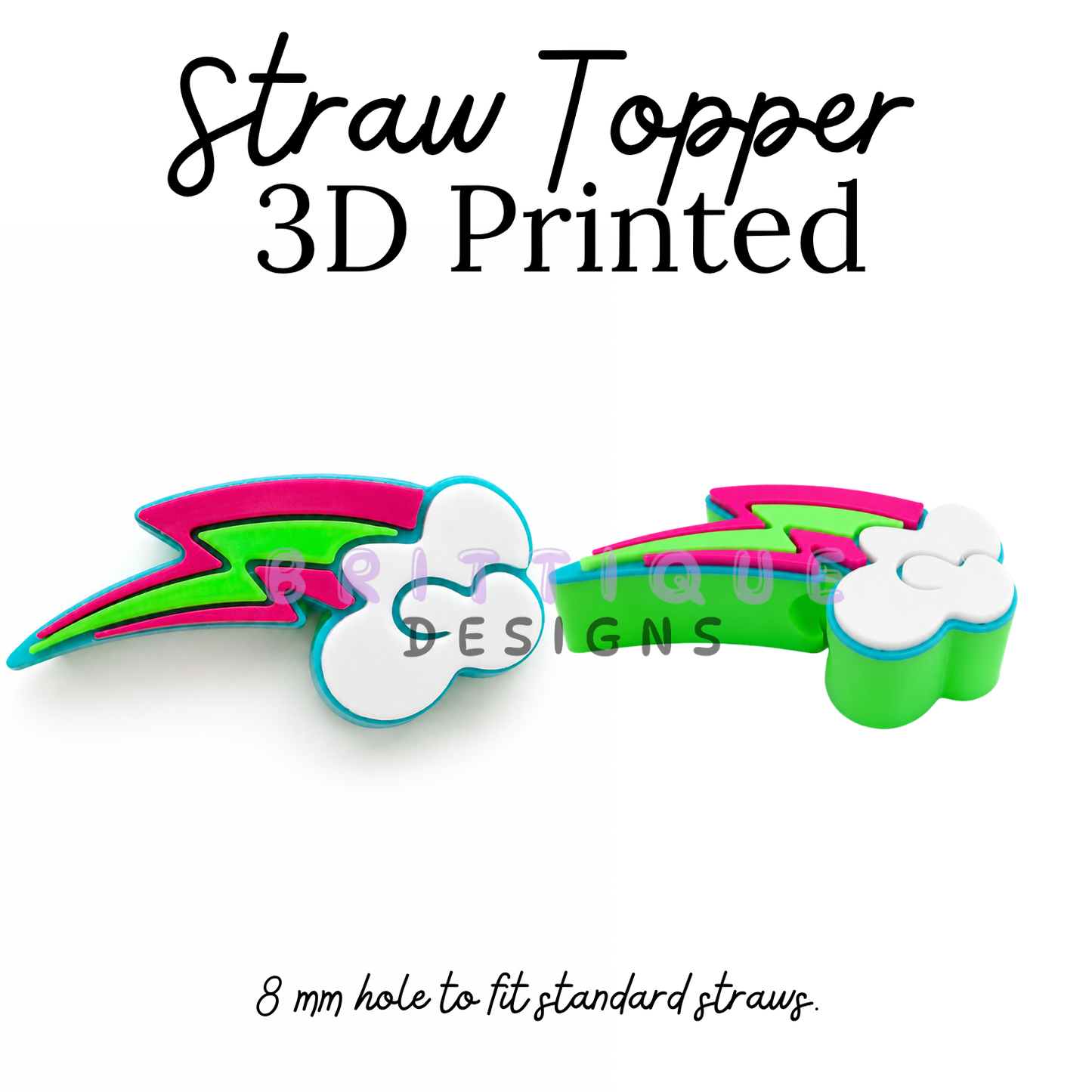 Straw Toppers | 3D Printed | 8mm Hole