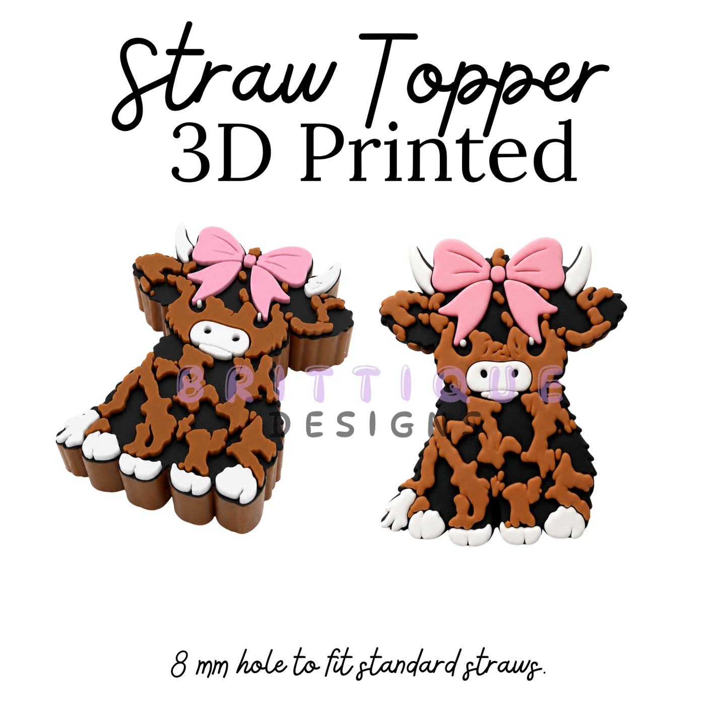 Straw Toppers | 3D Printed | 8mm Hole