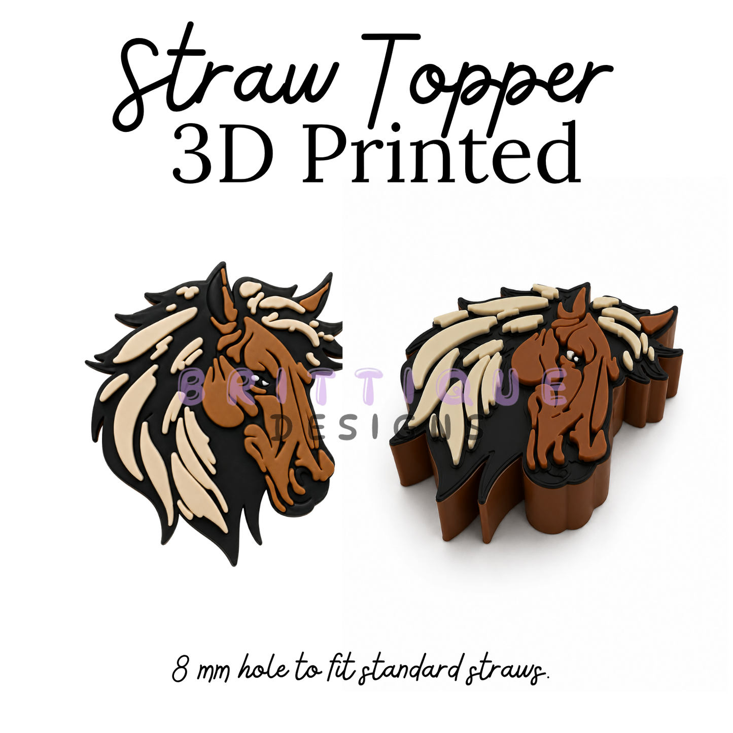 Straw Toppers | 3D Printed | 8mm Hole