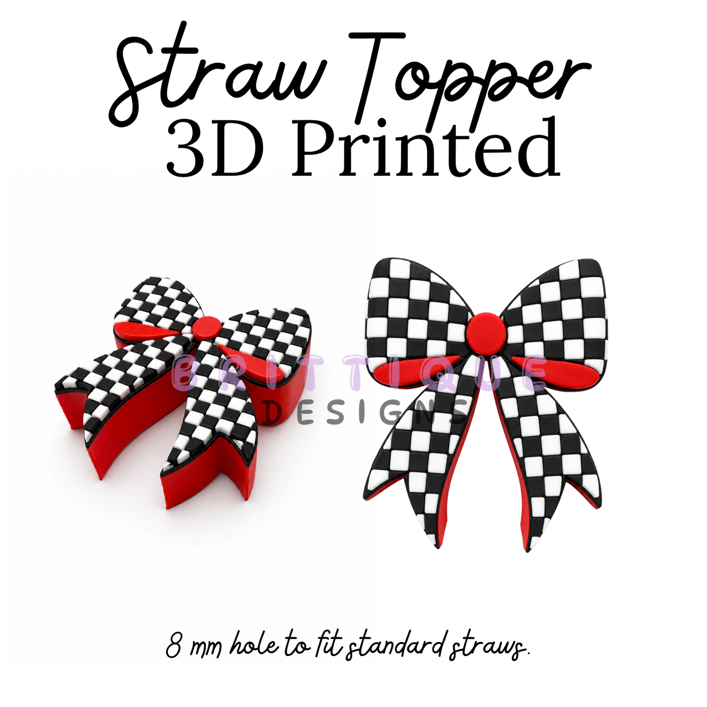 Straw Toppers | 3D Printed | 8mm Hole