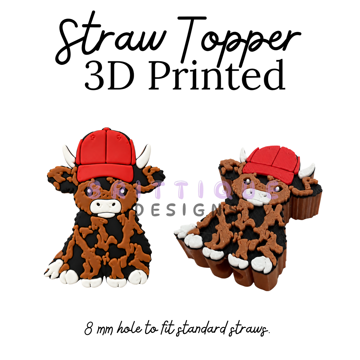 Straw Toppers | 3D Printed | 8mm Hole