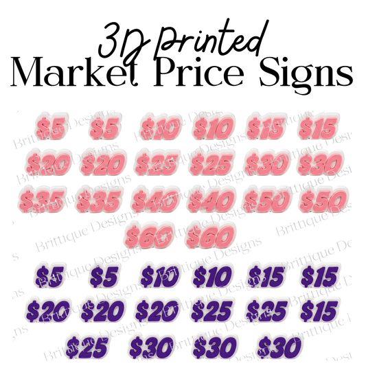 Market Sign Set | 3D Printed