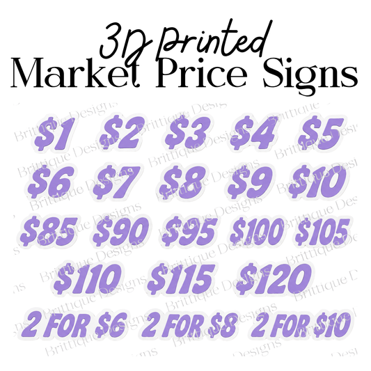 Individual Market Signs | 3D Printed