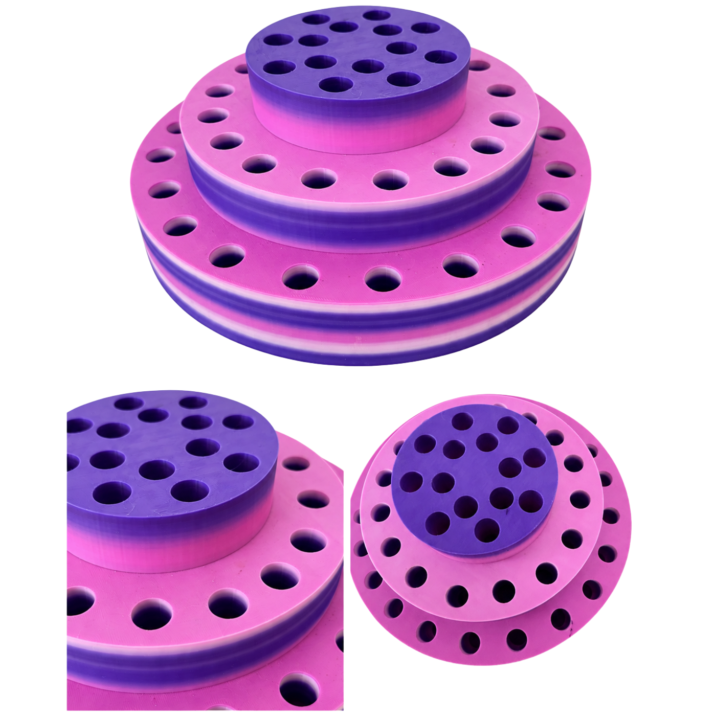 3 Tier Cake Pen Holder – 14mm Holes x 50 – Berrylicious Gradient | Seconds & Samples