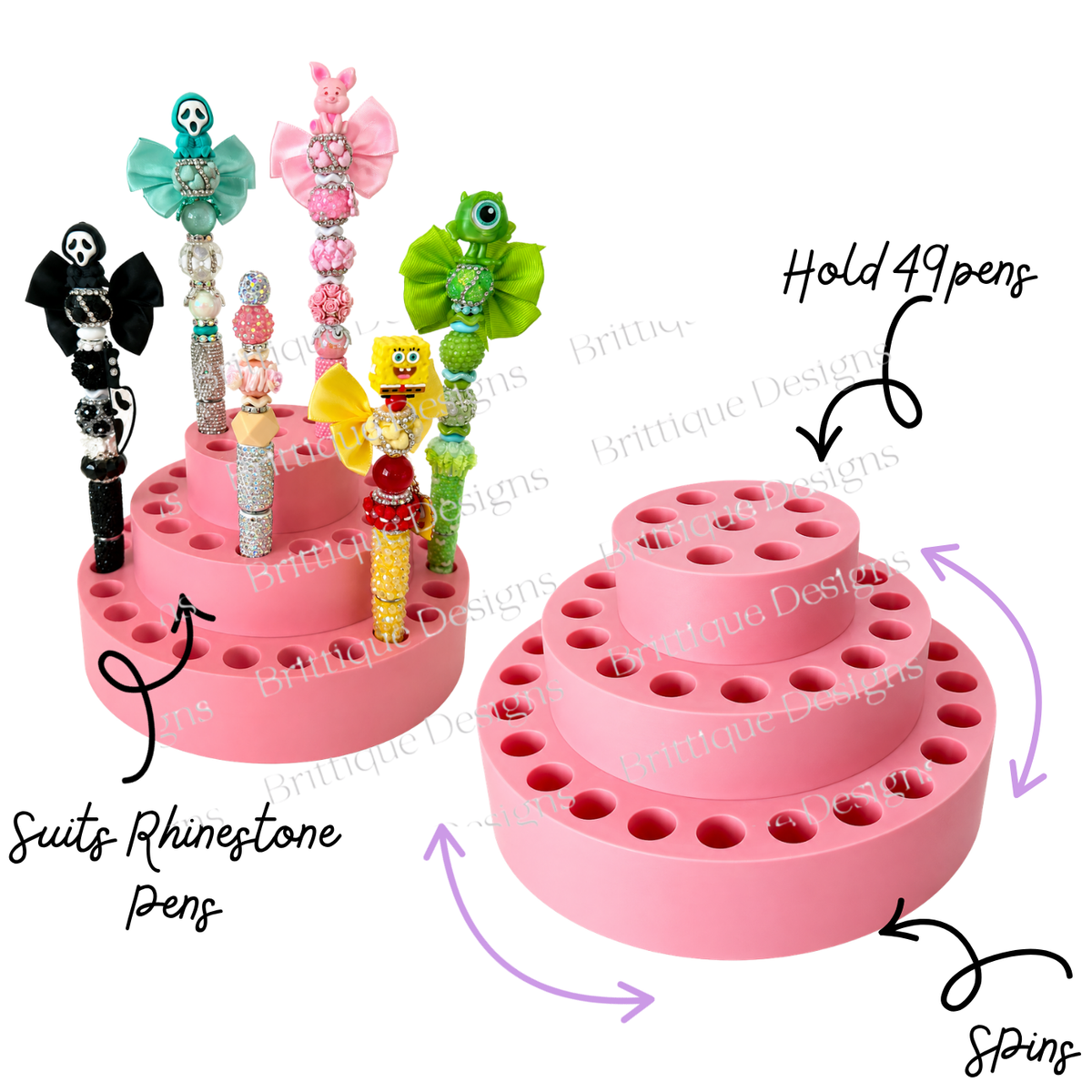 Rotating 3 Tier Pen Display Holder