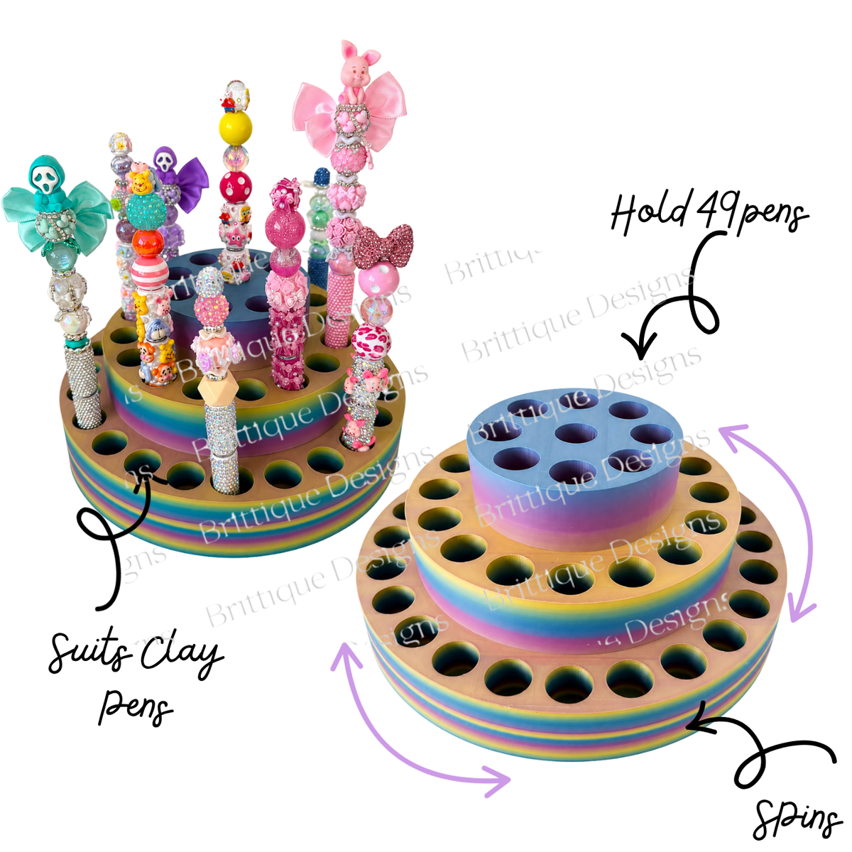 Rotating 3 Tier Pen Display Holder