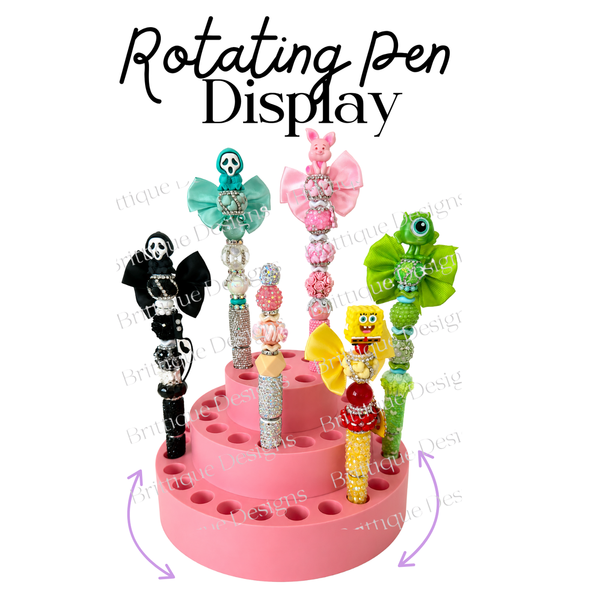 Rotating 3 Tier Pen Display Holder