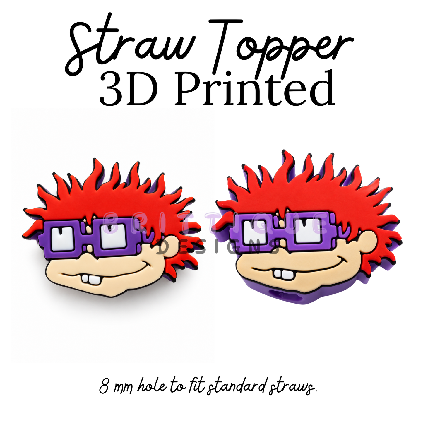 Straw Toppers | 3D Printed | 8mm Hole