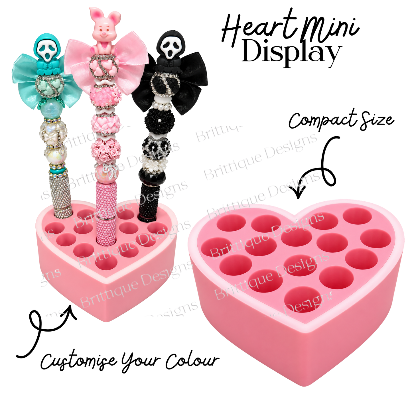 Mini Pen Holders | Bow, Round & Heart Designs