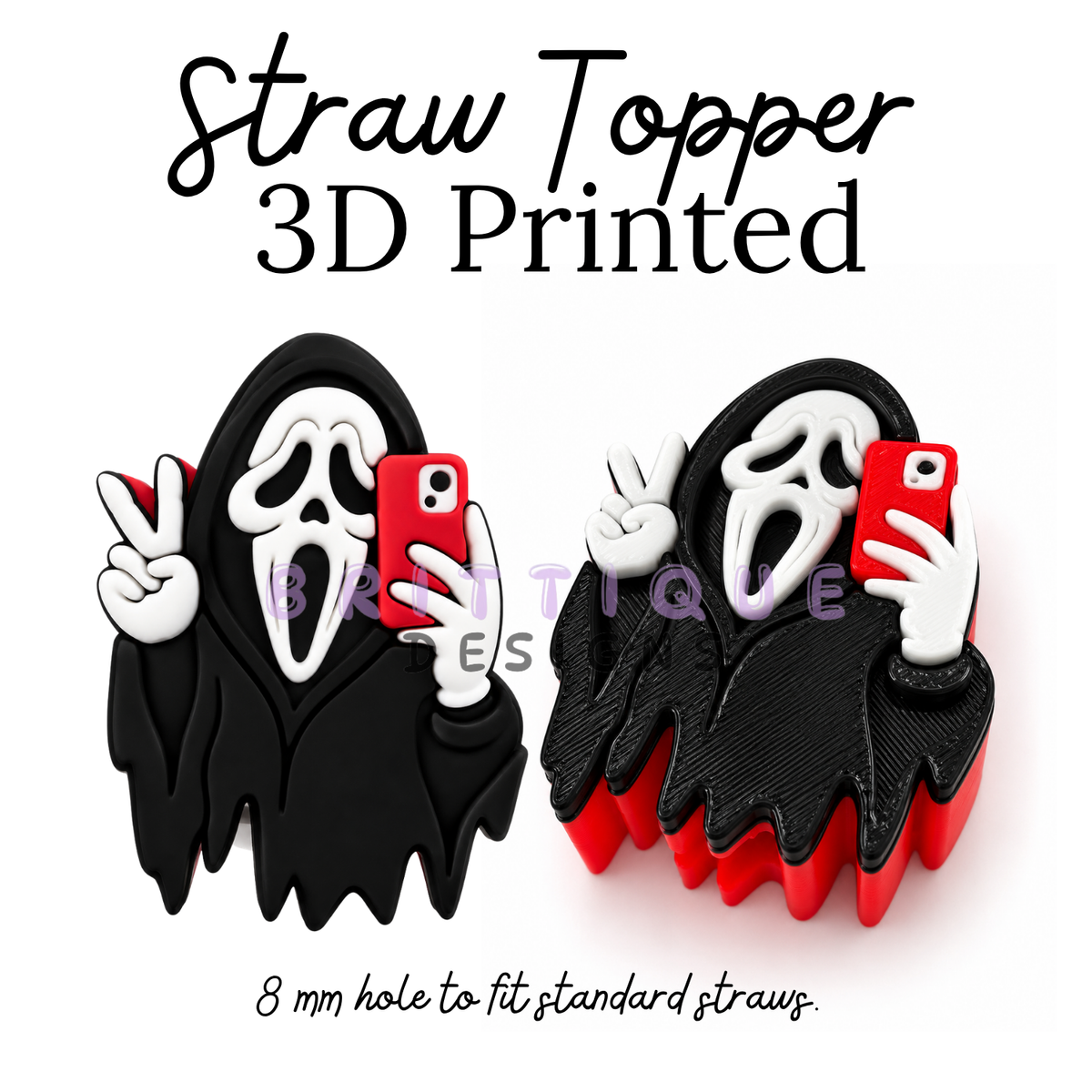 Straw Toppers | 3D Printed | 8mm Hole
