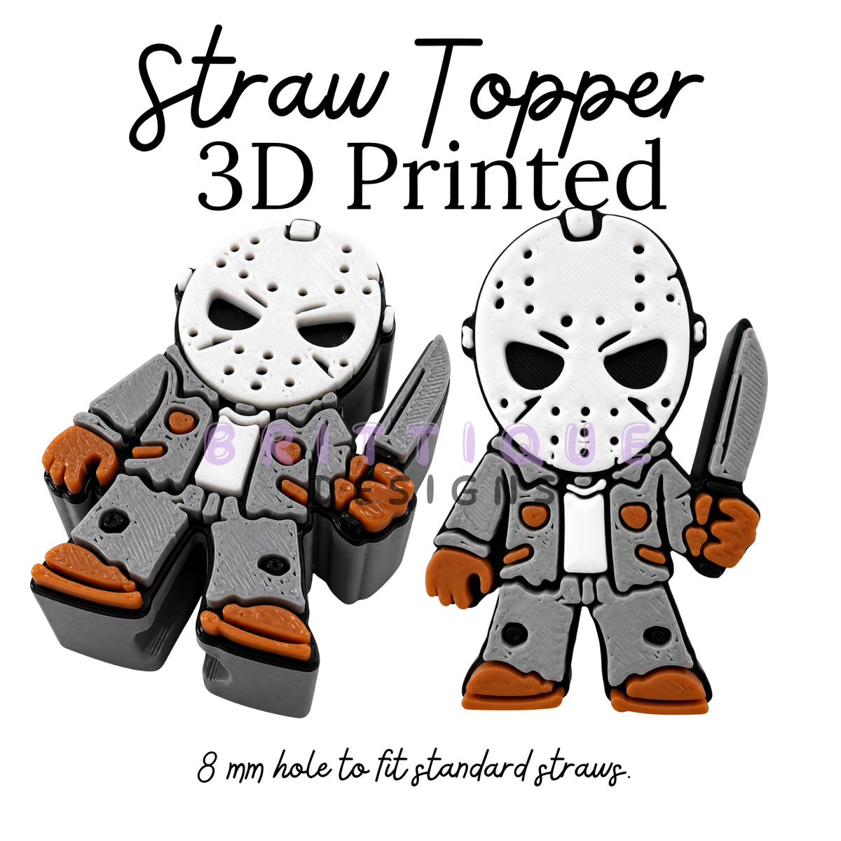 Straw Toppers | 3D Printed | 8mm Hole
