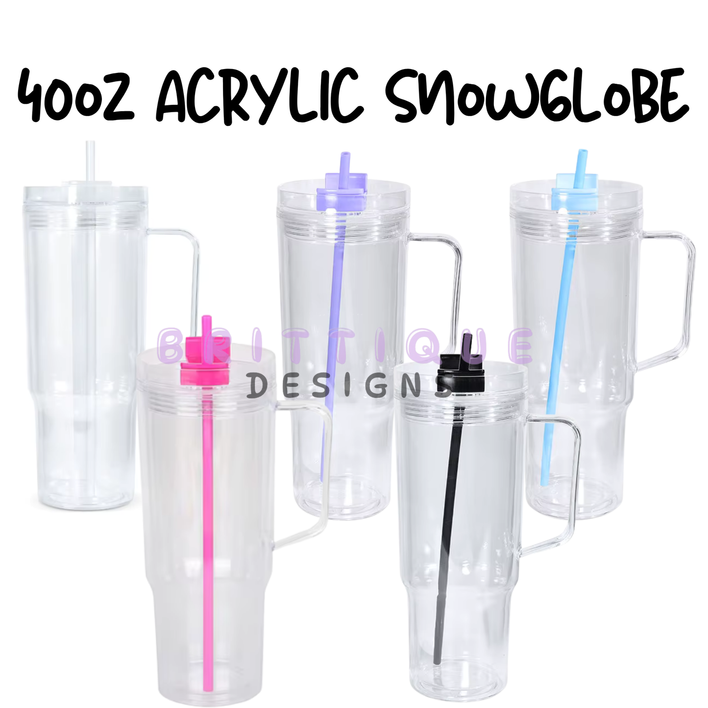 40oz Acrylic Snow Globe Tumbler Blank