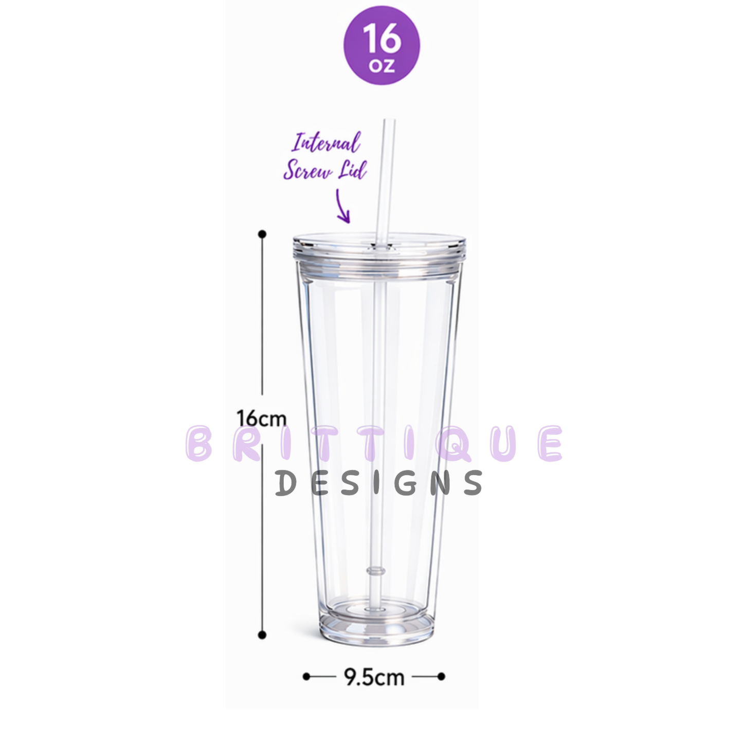 Acrylic Flat Top Snow Globe Tumbler | Blank