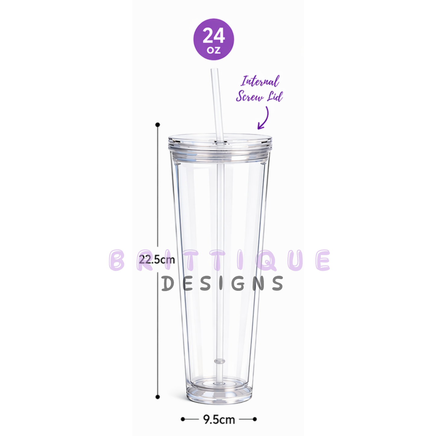 Acrylic Flat Top Snow Globe Tumbler | Blank