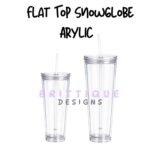 Acrylic Flat Top Snow Globe Tumbler | Blank