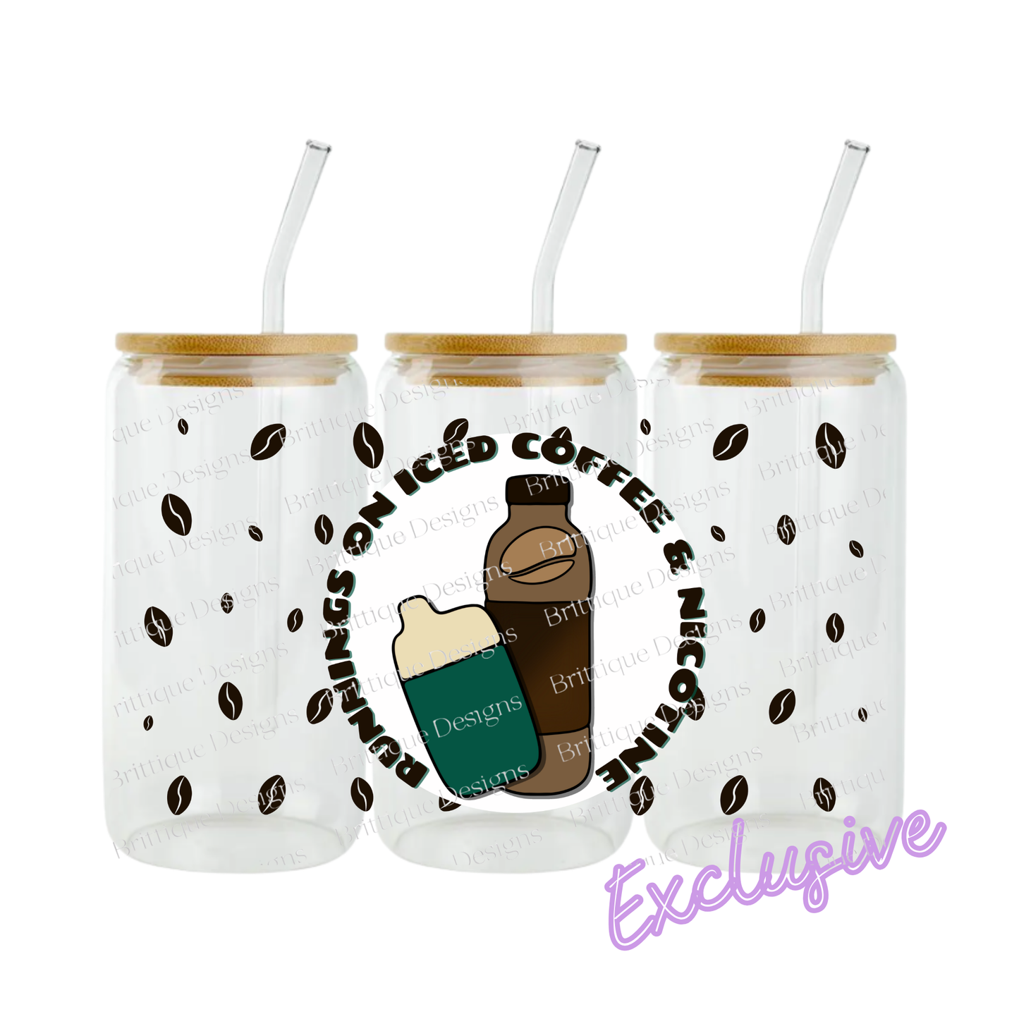 Runnings on Iced Coffee & Nicotine | 16oz UV DTF Exclusive