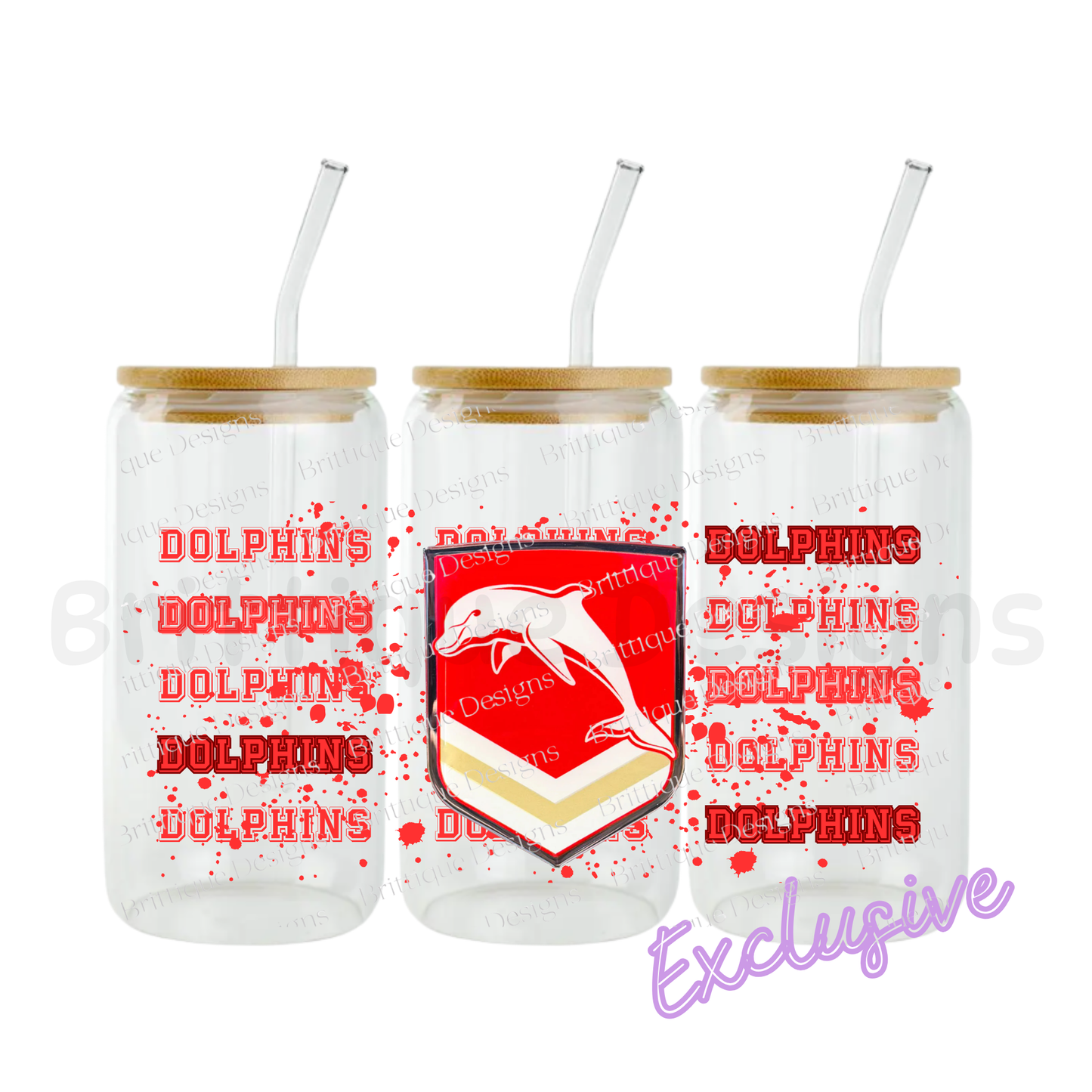 Dolphins | NRL Football | 16oz UV DTF Exclusive