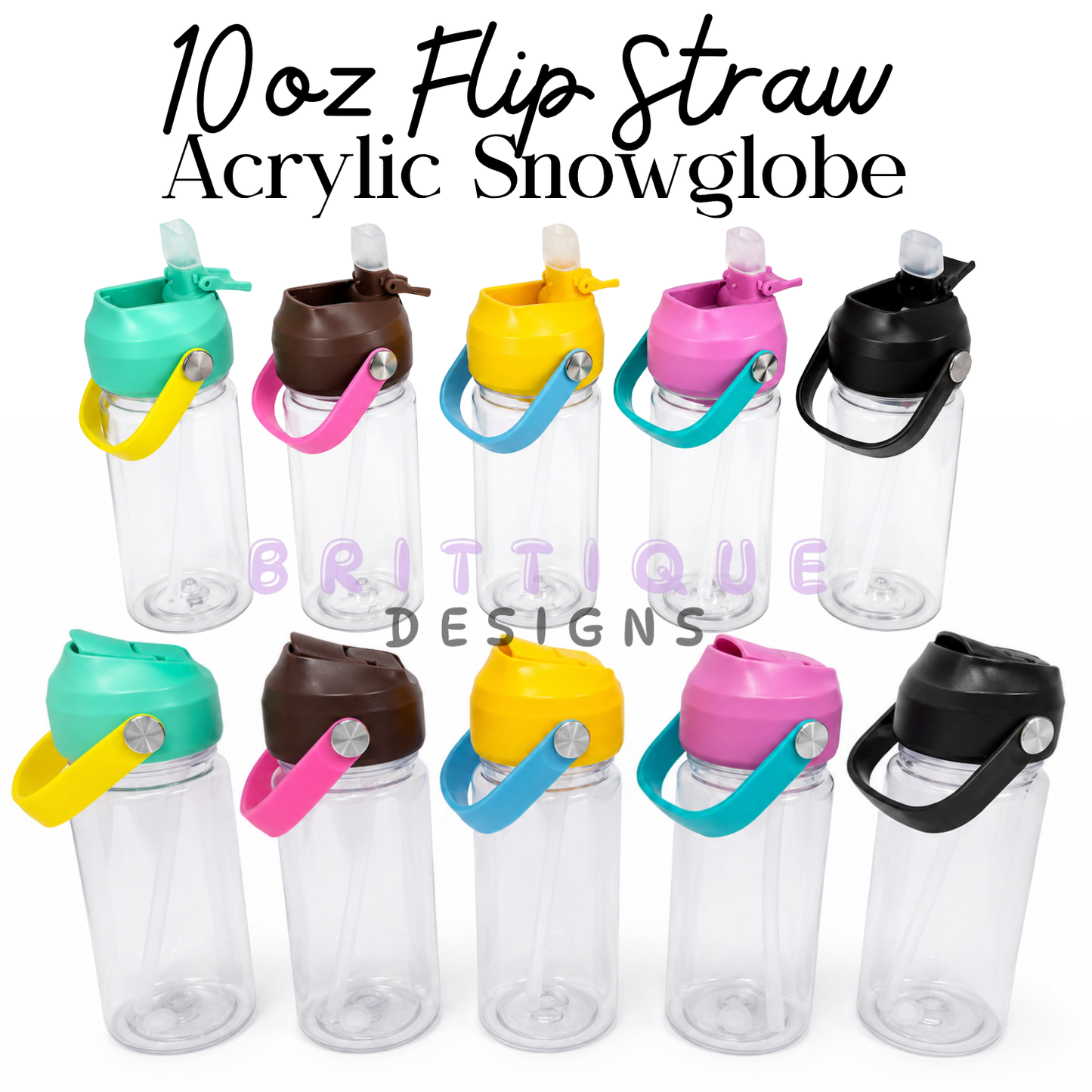 10oz Flip Straw Snowglobe | Blanks