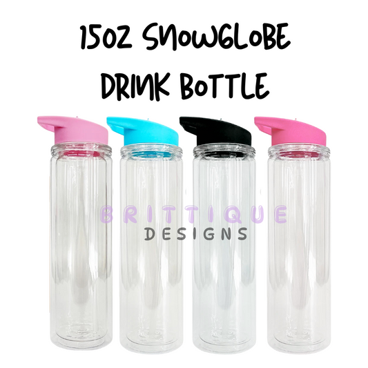 15oz Water Bottle Snowglobe Blanks