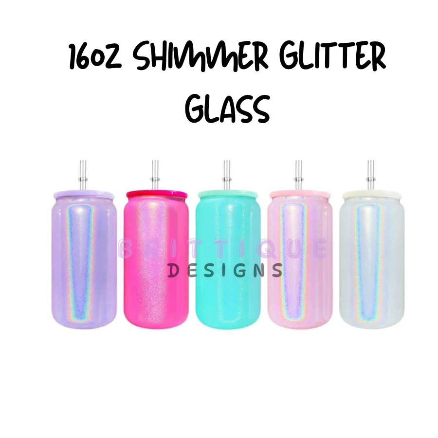 16oz Sublimation Glitter Shimmer Glass Libbey | Blank