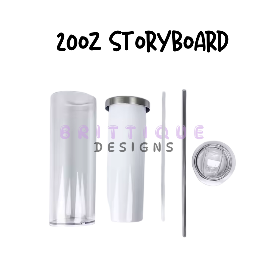 20oz Sublimation Story Board Snowglobe Tumbler Blank