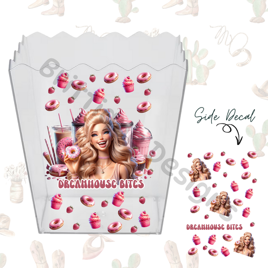 Dreamhouse Snacks | Popcorn Bucket UV DTF