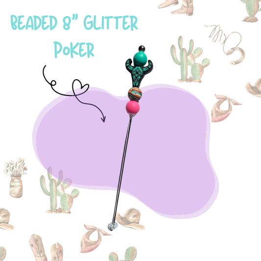 'Aztec Skull' 8" Glitter Poker