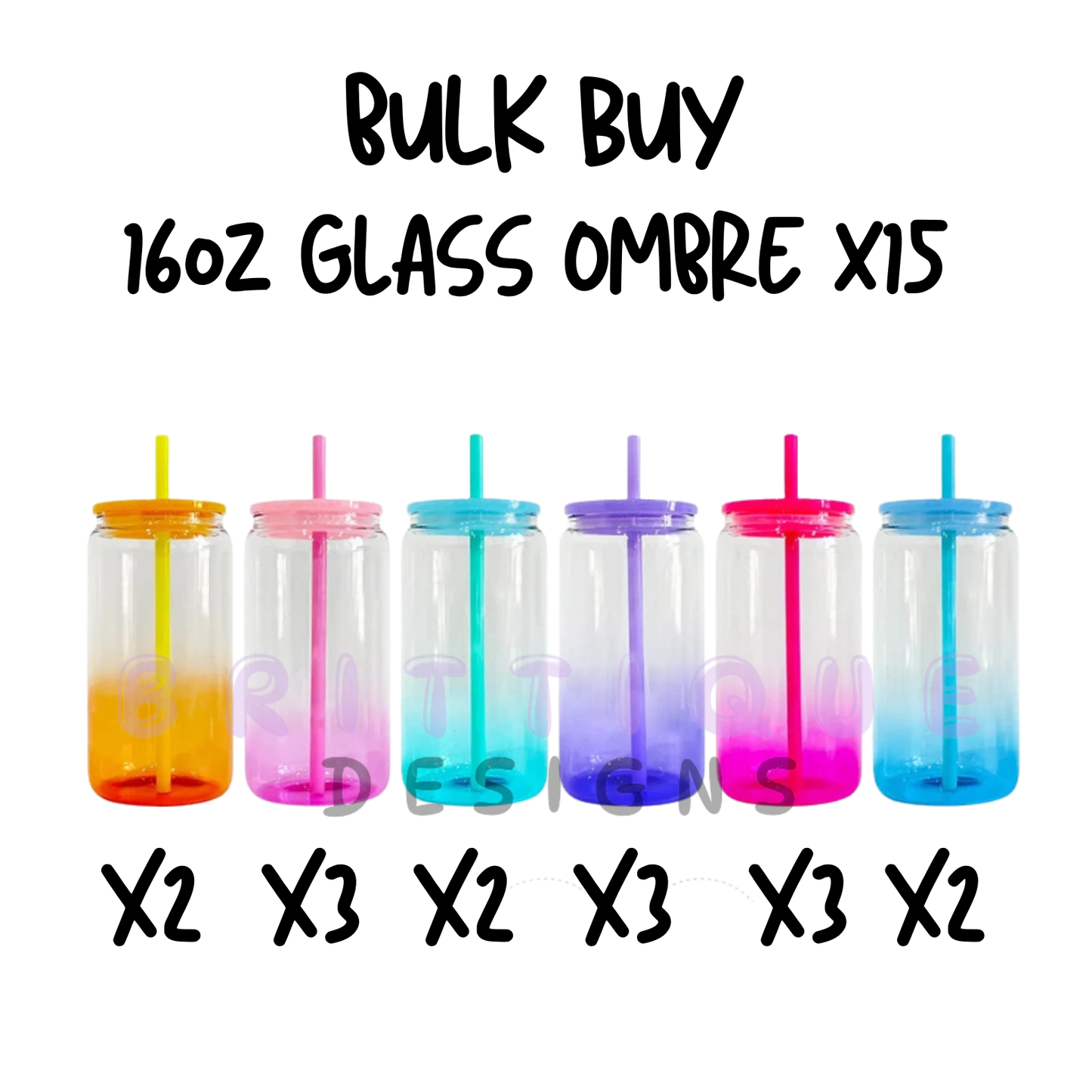 BULK BUY | 16oz Glass Ombre Libbey