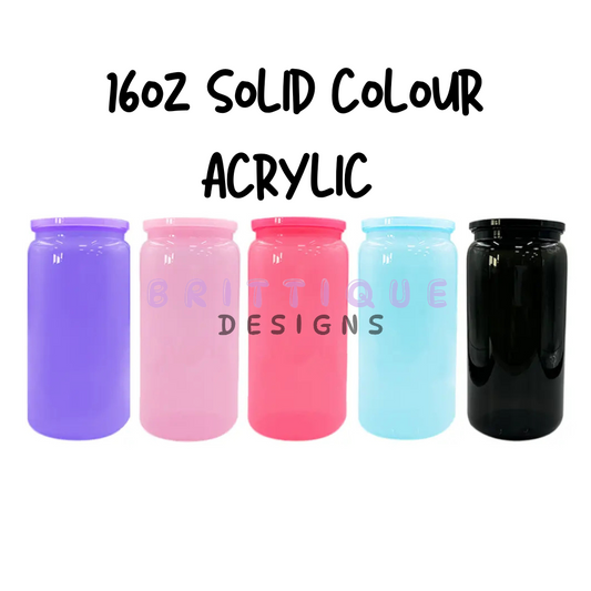 16oz Solid Colour Acrylic Libbey | Blank