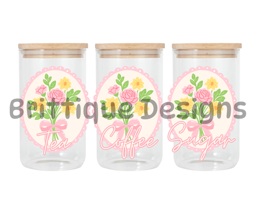 Flower Bouquet | Canister Decal | 16oz Double Sided UV DTF | #423