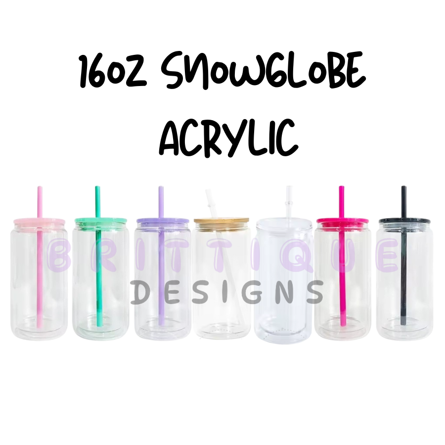 16oz Acrylic Snow Globe Tumbler | Blank