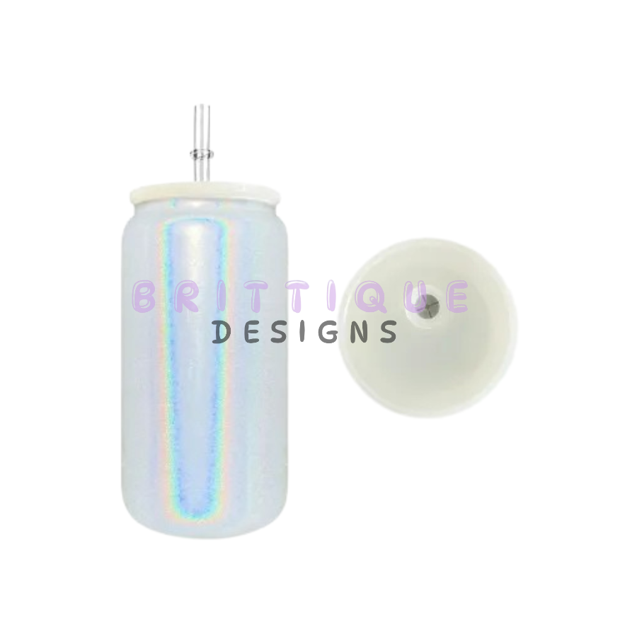16oz Sublimation Glitter Shimmer Glass Libbey | Blank