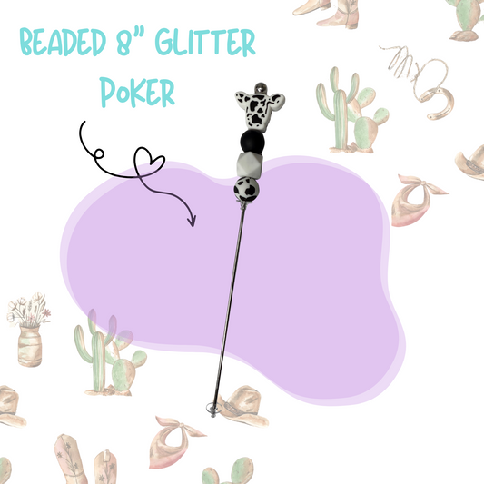 ''Cow Head" 8" Glitter Poker