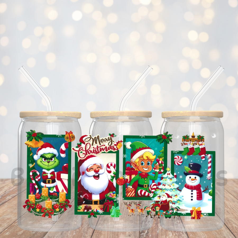 16oz Double Sided UV DTF Wrap #56 Christmas