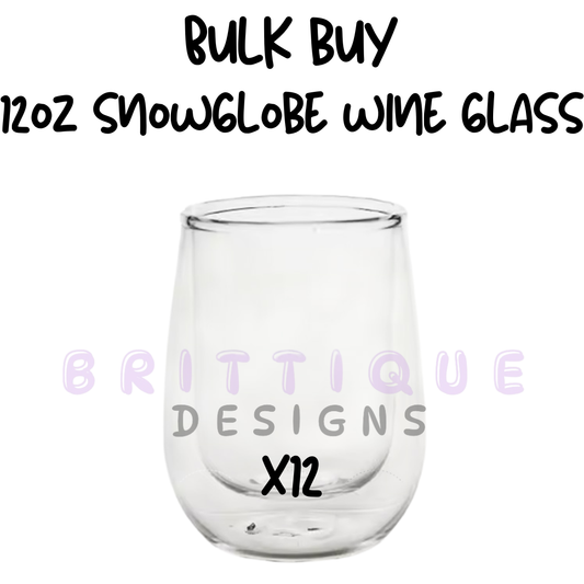 BULK BUY | 12oz Snowglobe Wine Glass