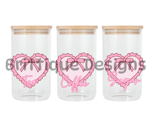 Hearts | Canister Decal | 16oz Double Sided UV DTF | #415