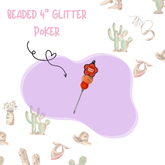 'Flower Power' 4" Glitter Poker