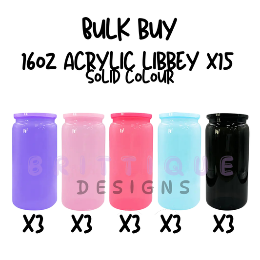 BULK BUY | 16oz Acrylic Libbey | Coloured