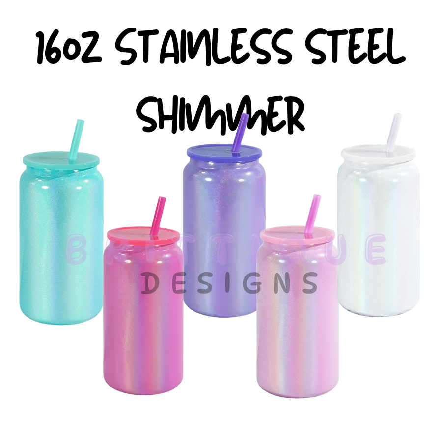 16oz Sublimation Glitter Shimmer Stainless Steel Libbey | Blank